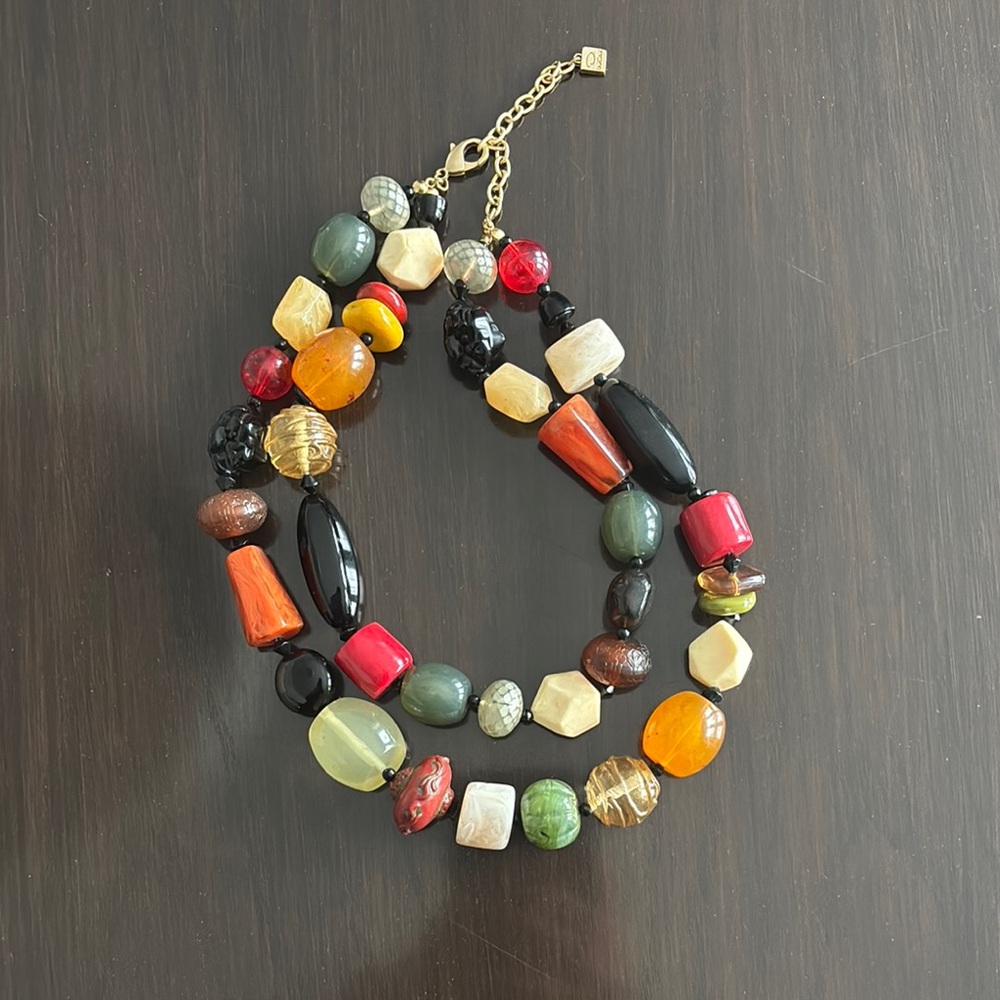 Vintage o by Oscar de la Rental Multicolor Beaded Necklace